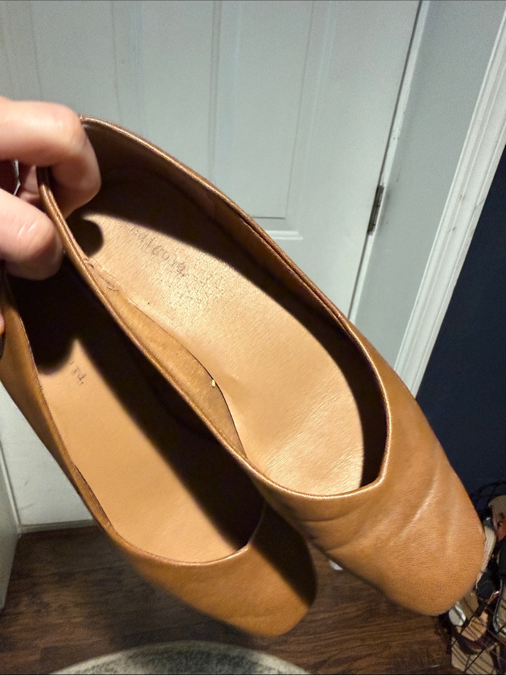 Women's Tan Leather Ballet Flats - Classic Slip-On